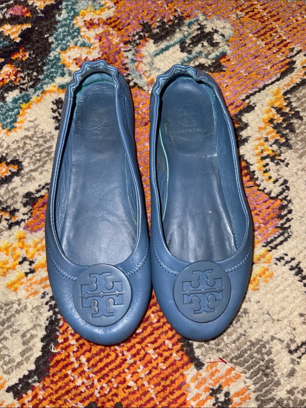 Tory Burch Blue mini travel Ballet Flats size 6.5